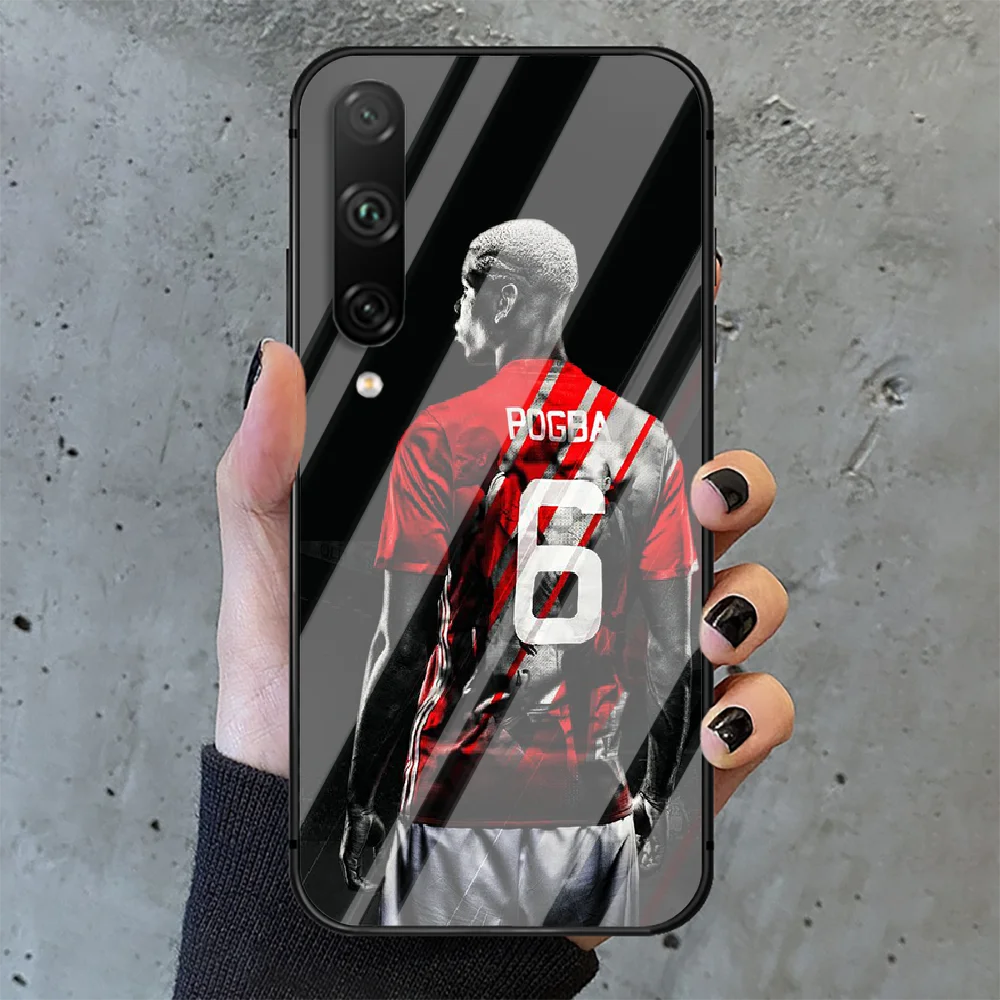 

Paul Pogba 6 soccer Phone Tempered Glass Case Cover For huawei honor 7 8 9 10 20 A X S lite i pro Soft Funda Back