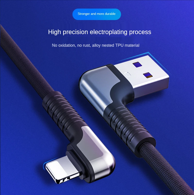 

Micro USB Type C Cable 5A Fast Charging Double elbow Data Cable for Samsung Huawei Xiaomi Redmi Mobile Phone Charger Cord