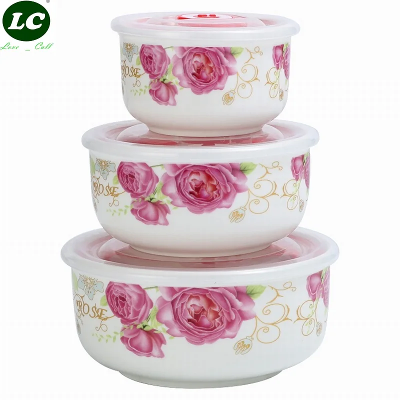 3 шт. чаша свежесть керамическая миска герметичная коробка для микроволновой