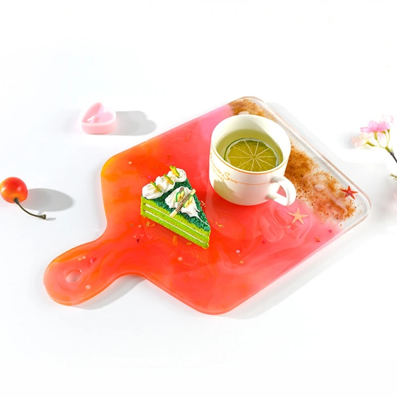 

Handle Tray Silicone Mould Compote Coaster Dinner Plate Crystal Epoxy Resin Mold DIY Crafts Making Tools