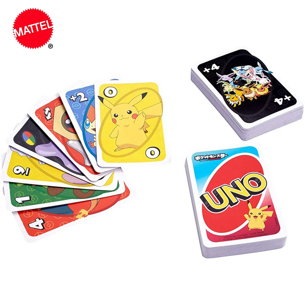 Игровые карты Mattel UNO с покемоном щит меча развлечение для всей семьи забавная