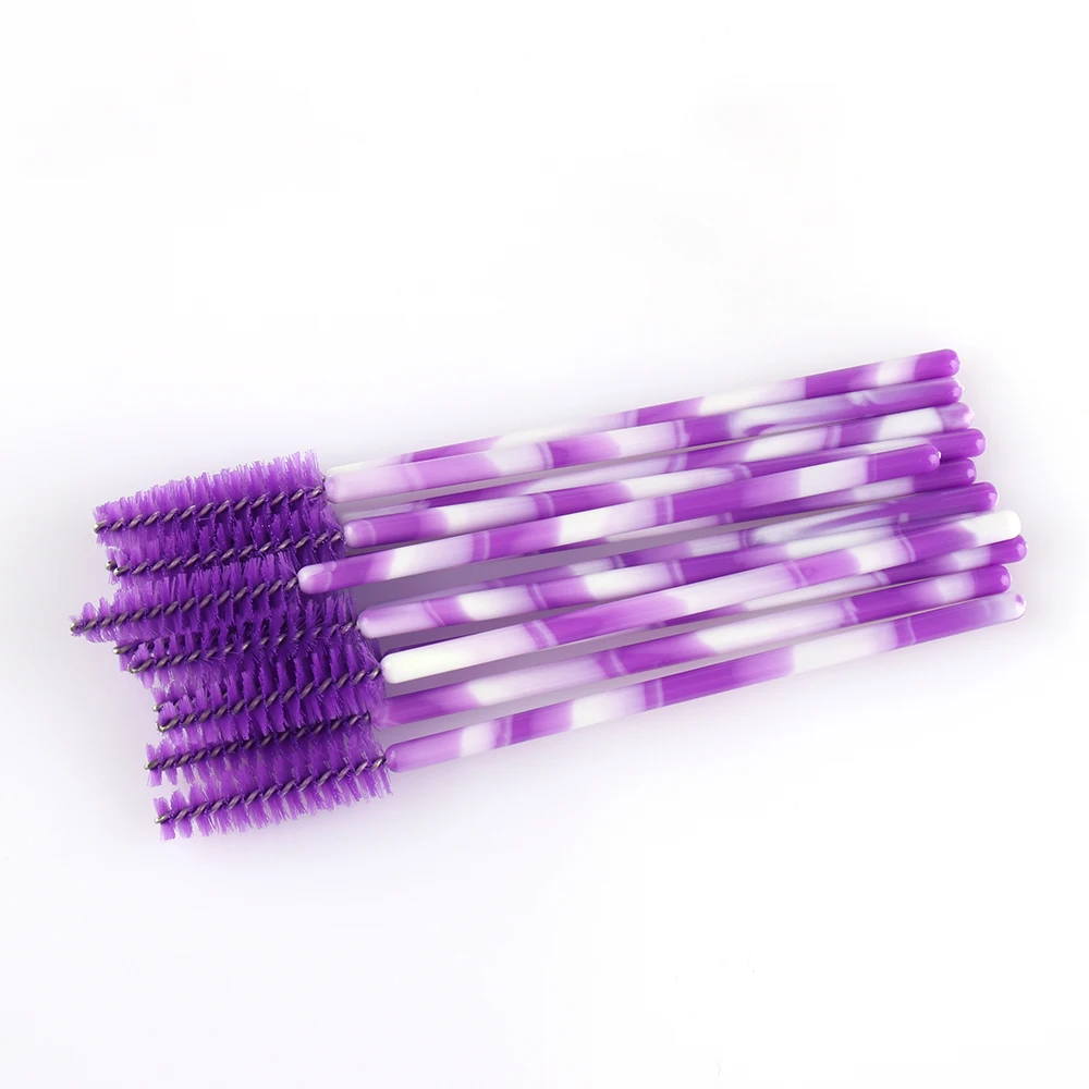 colorful-purple 50 штук/упаковка Хрустальная ресница кисть тушь для ресниц палочки для наращивание ресниц Щипцы Одноразовая расческа инструмент для нанесения макияжа - Handle Color: colorful-purple