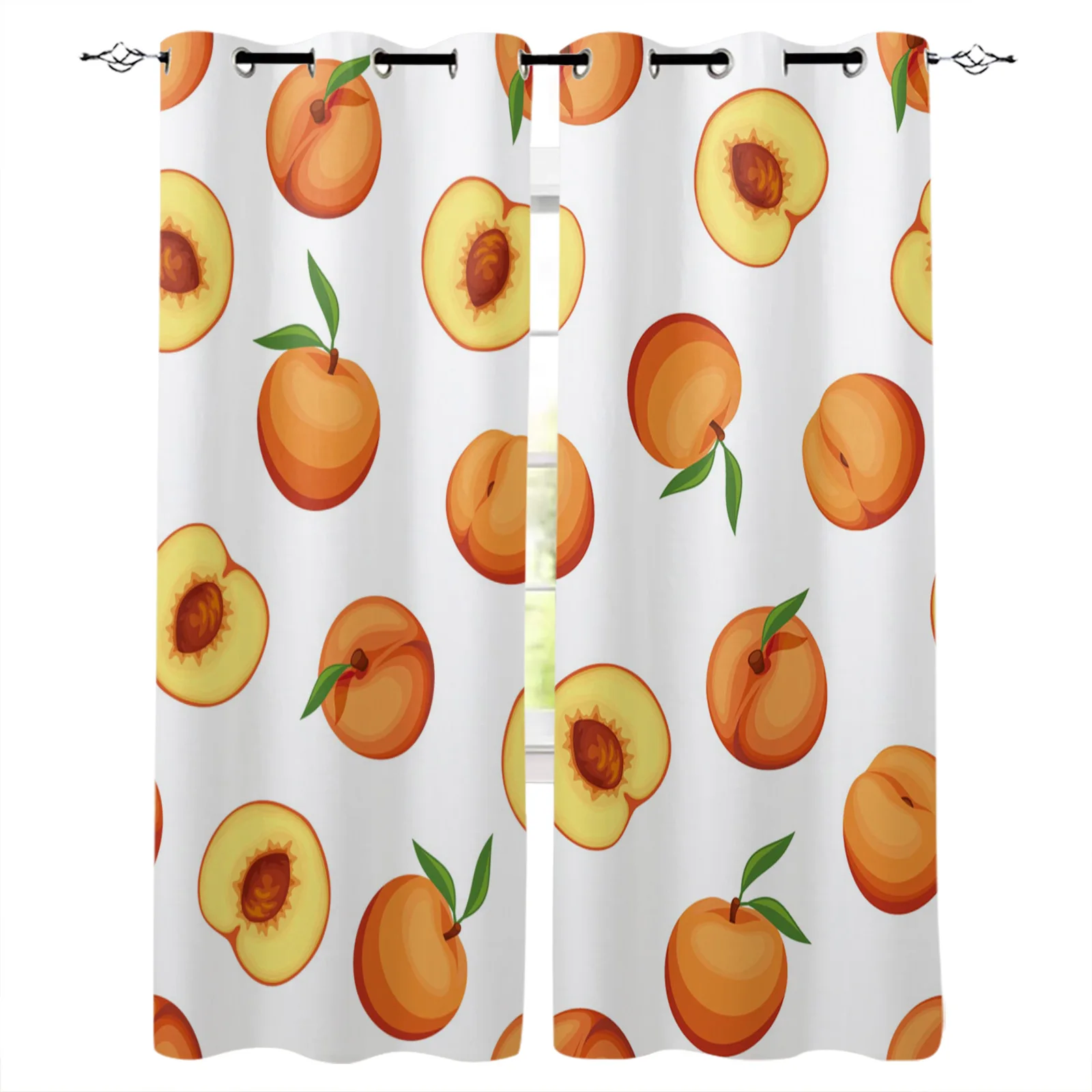 Персиковые фруктовые оконные шторы домашний декор гостиная кухня занавески
