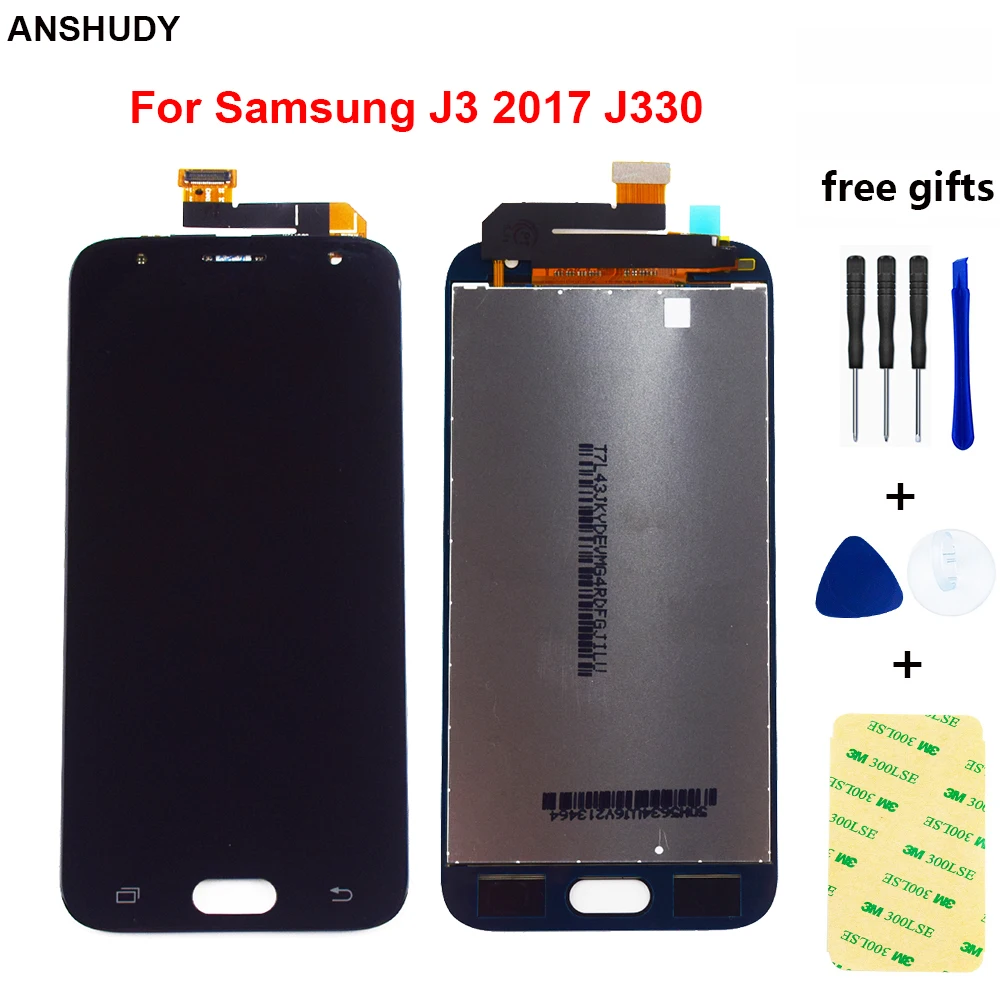 Для samsung Galaxy J3 2017 ЖК дисплей сенсорный экран дигитайзер в сборе для J330 SM J330F