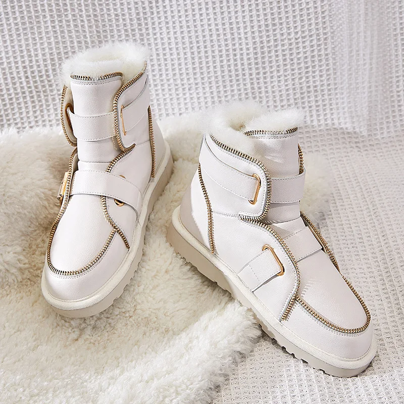 

Ботинки для снежной погоды, классические модные теплые зимние ботинки с плюшевой подкладкой, Водонепроницаемые кожаные рабочие ботинки дл...