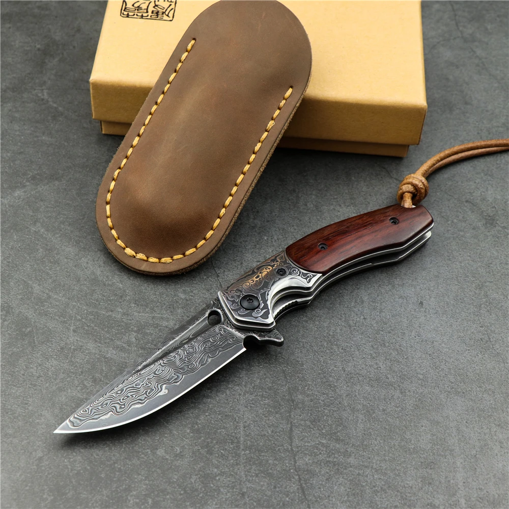 VG10 кованый нож из дамасской стали для выживания на природе Портативный складной
