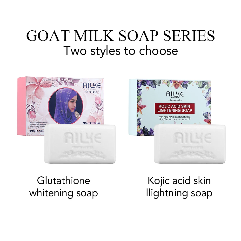 

AILKE women Beauty soap Product Kojic Acid Whitening Handmade Body Face Skin Care roses organic shampoo bubbles goat milk gift