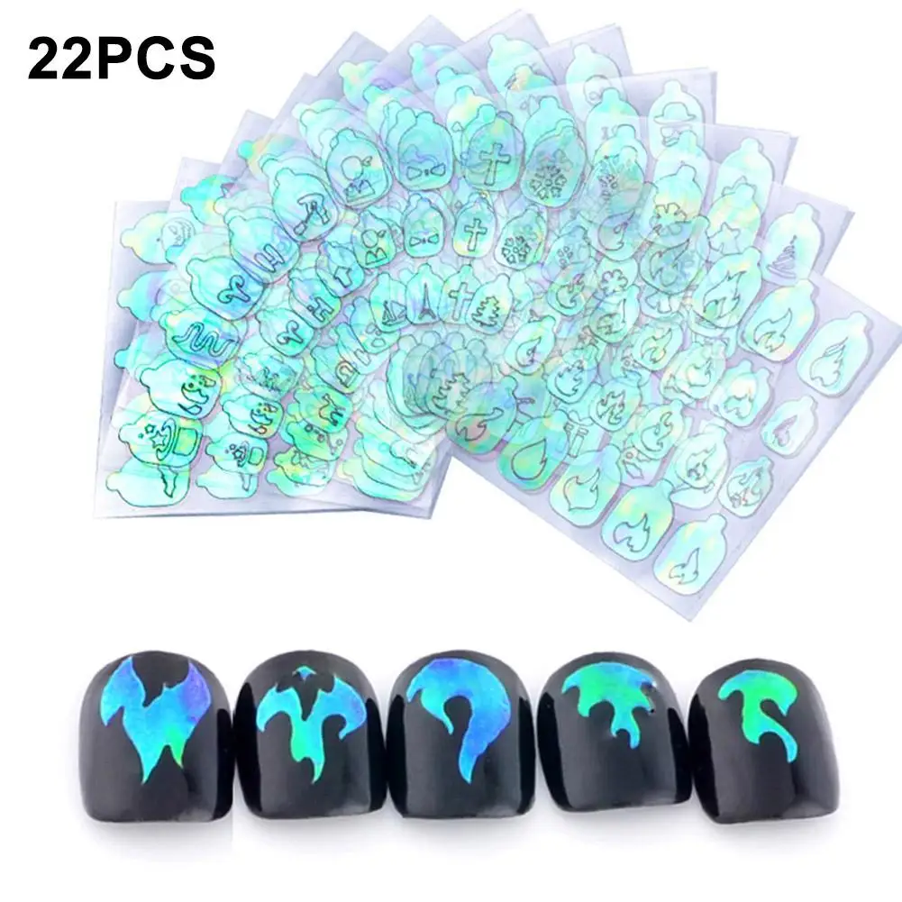 Хамелеоновые нестандартные наклейки для дизайна ногтей 22 шт. многоразовые