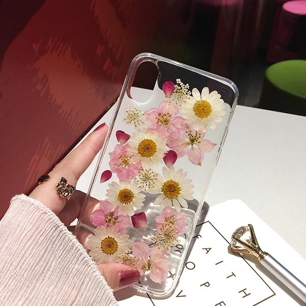 12 Qianliyao настоящие сушеные чехлы с цветочным принтом для IPhone X XS Max XR 6 6S 7 8 Plus 11 Pro Max чехол ручной работы мягкий свежий цветок чехол для телефона - Цвет: 12