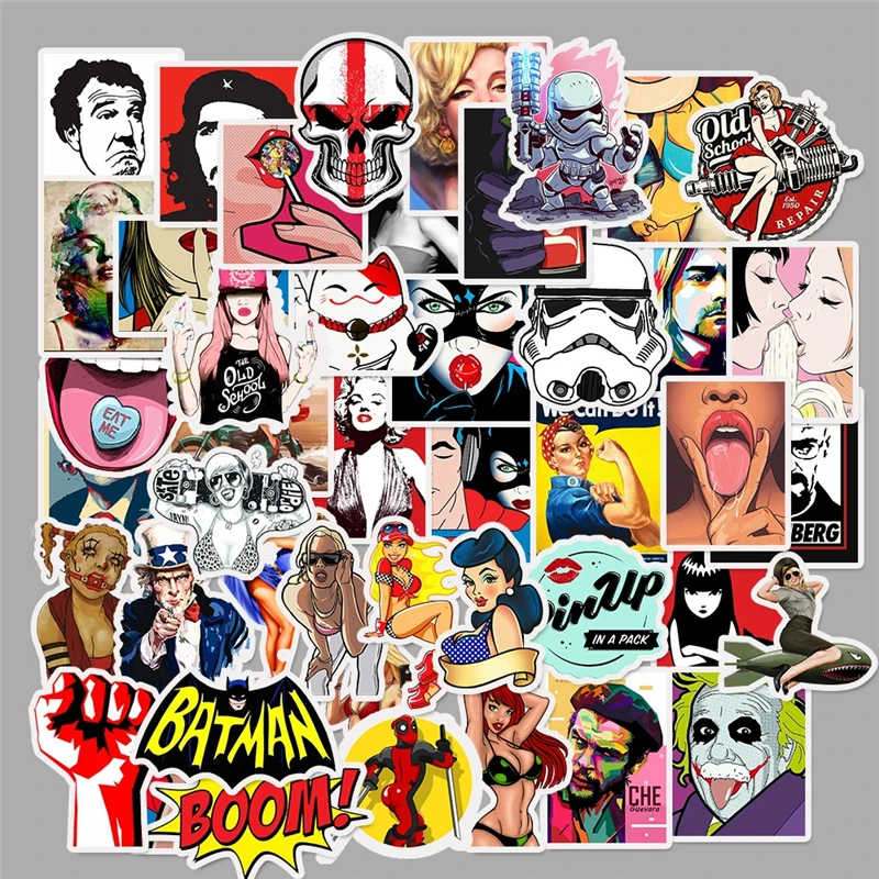 50 шт. простые смешанные граффити наклейки бутылки с водой Автомобили Мотоциклы