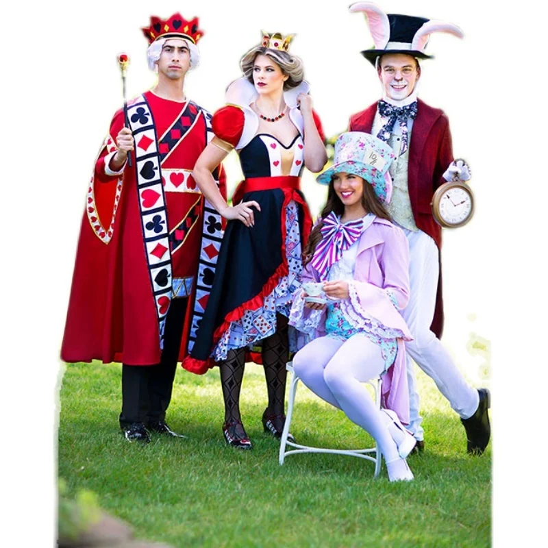 Взрослые дети Король Косплей Костюм красные сердца драгоценный король мальчиков