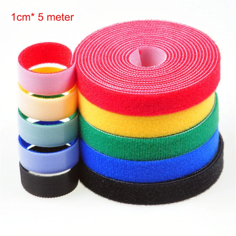 10 мм * 5 метров назад к спине Многоразовые Кабельные стяжки клейкая крепежная