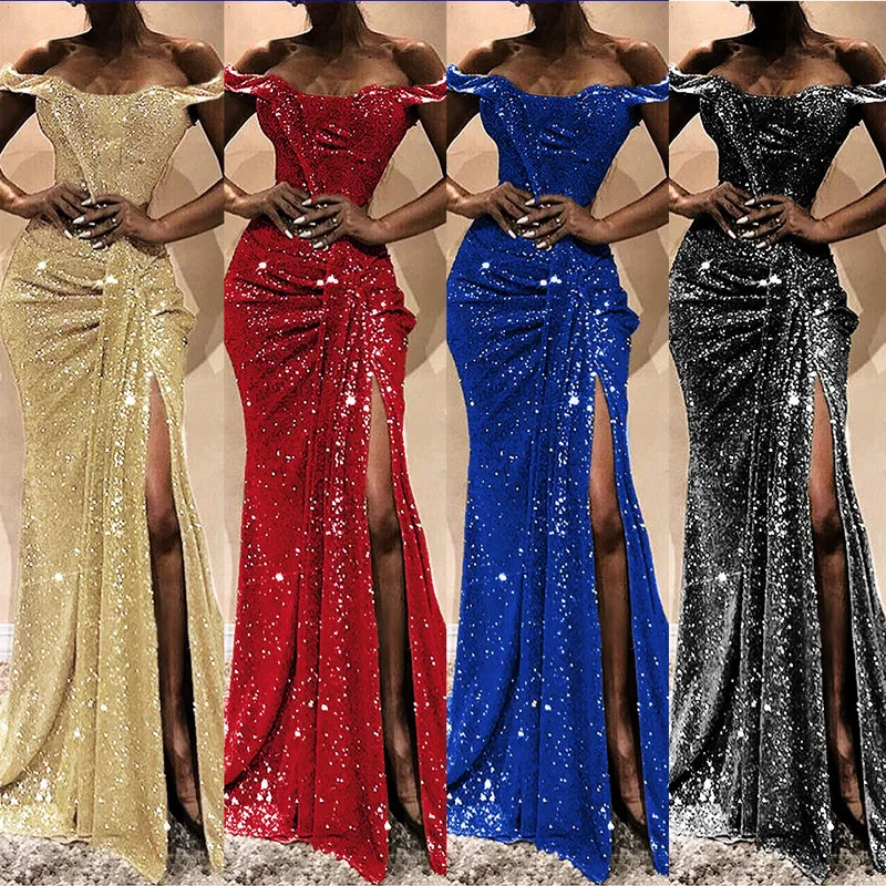 Блестящее красное платье с блестками vestidos женские вечерние ночные женское