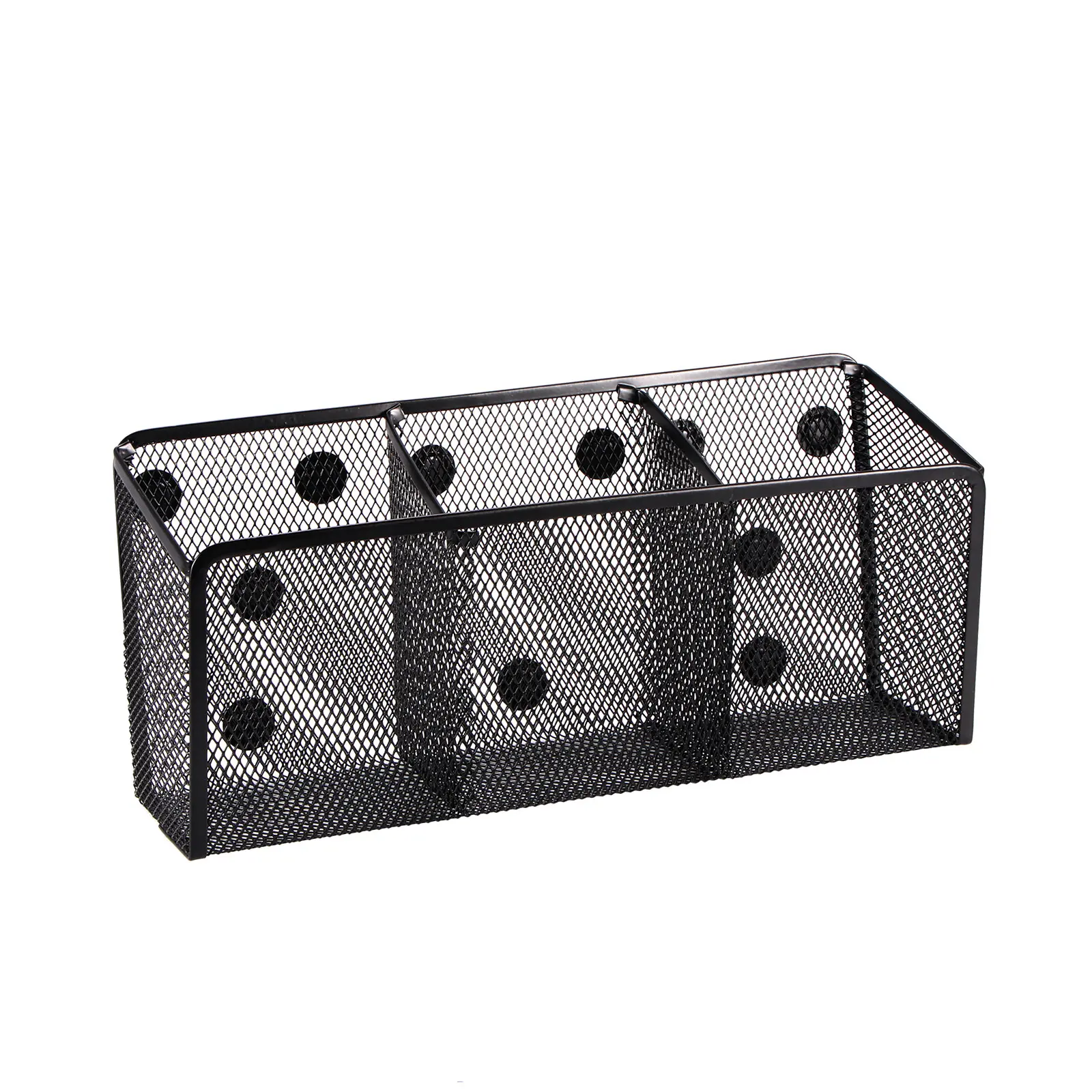 

Pencil Holder With Storage Function Magnetic 3 Grid Generous Compartments Multifunctional Pen Holder Storage Basket