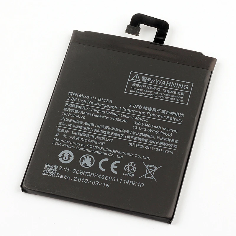 

Phone Battery BM3A 3400mAh High Capacity High Quality for Xiaomi Note 3 Note3 Original Replacement Battery+ Free Tool