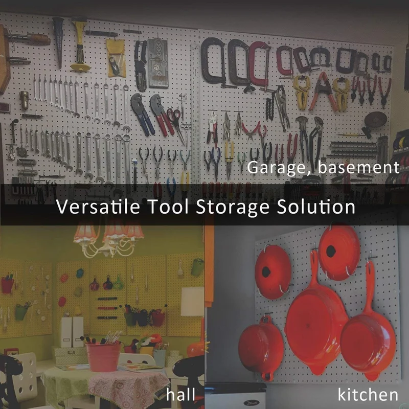 

Pegboard Hooks Assortment Home Storage Hooks System Peg Board Tool Hanger Set Garage Kitchen Workshop Organizer Utility Hooks
