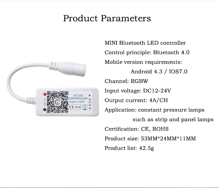 Светодиодный Интеллектуальный Bluetooth контроллер постоянного тока 12 24 В для
