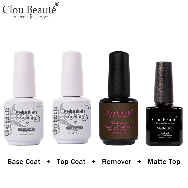 Clou Beaute 15 мл верхнее Базовое покрытие лак для ногтей гель Прозрачные лаки маникюра