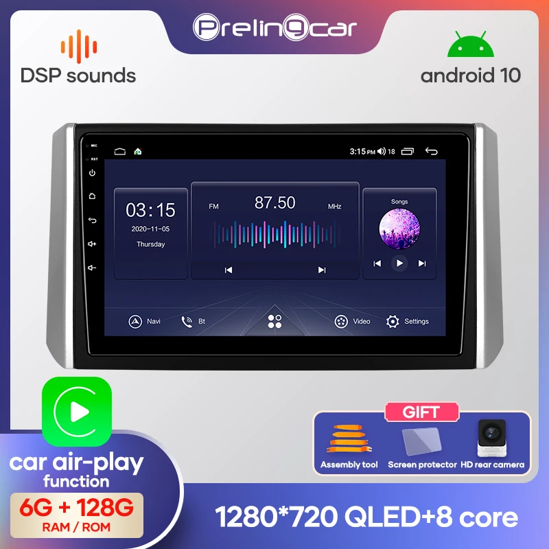 Автомагнитола Prelingcar 2 din Android 10 0 DVD мультимедийный видеоплеер GPS навигация для
