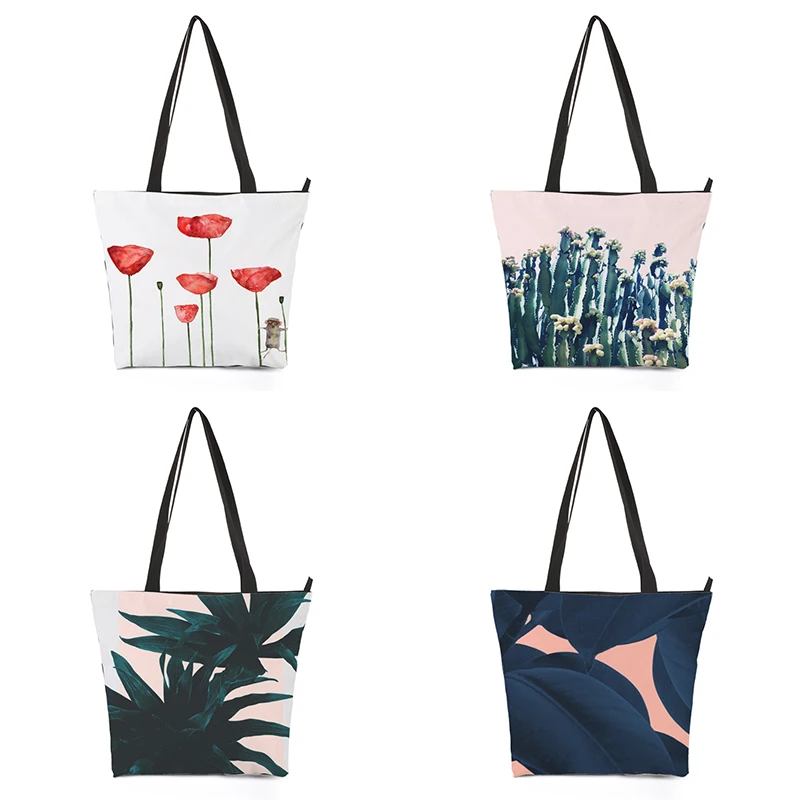 Сумка через плечо с рисунком тюльпана женская сумка тоут для покупок большая