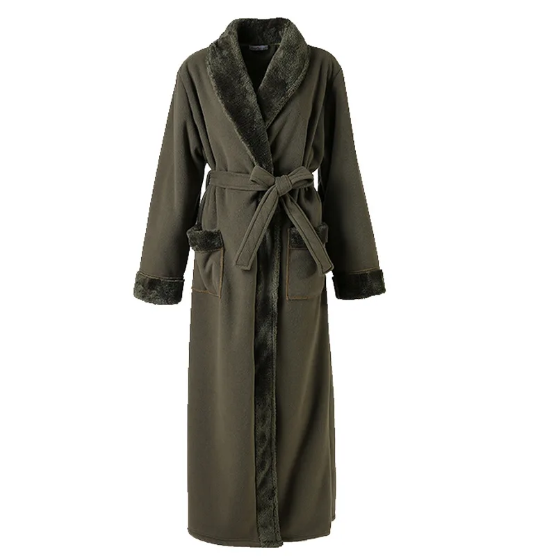 Новинка 2019 длинные банные халаты фланелевый двойной утепленный зимний халат для