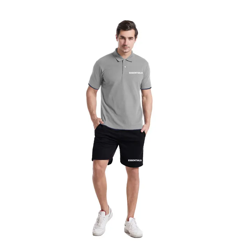 

Sports Suit Men'S Summer Casual Polo Shirt + Shorts Two-Piece Comfortable And Breathable Light T-Shirt
