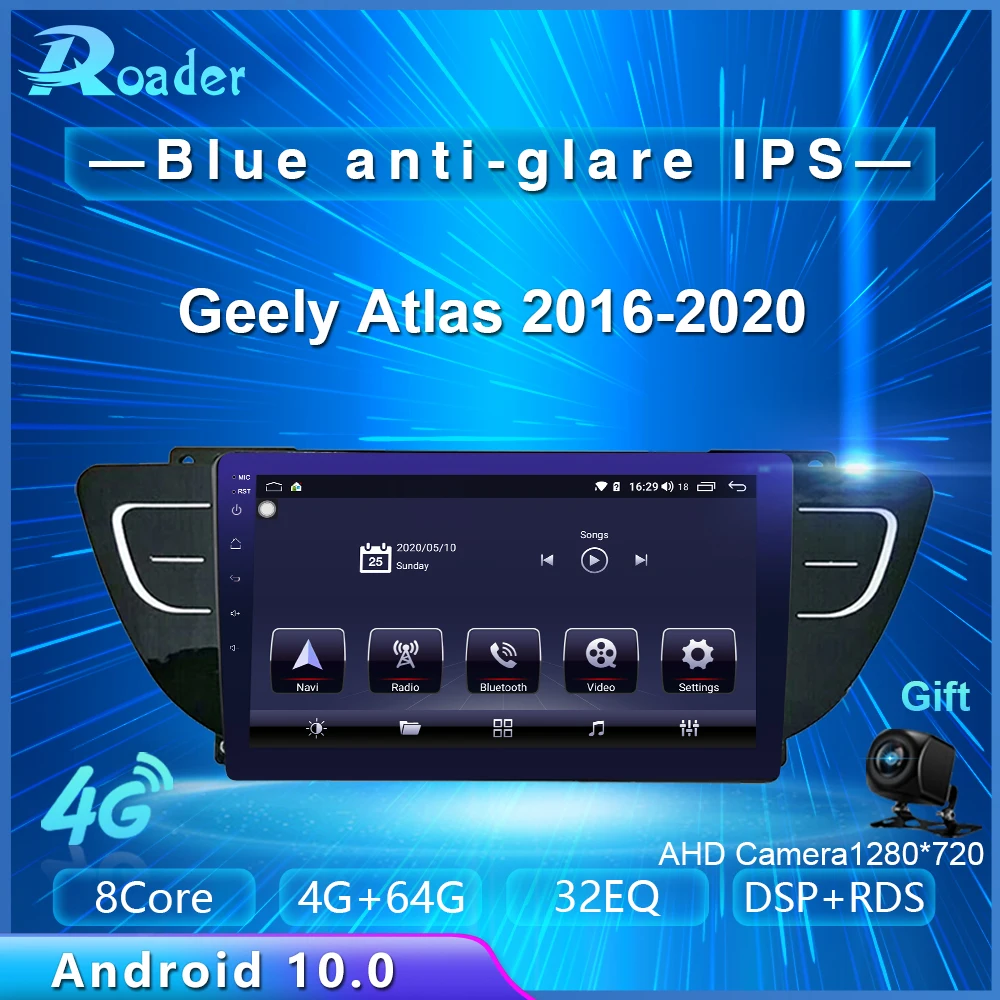 Автомобильный DVD плеер Roader Android 10 0 для Geely NL 3 2016 2020 4G/64G мультимедийный с сенсорным