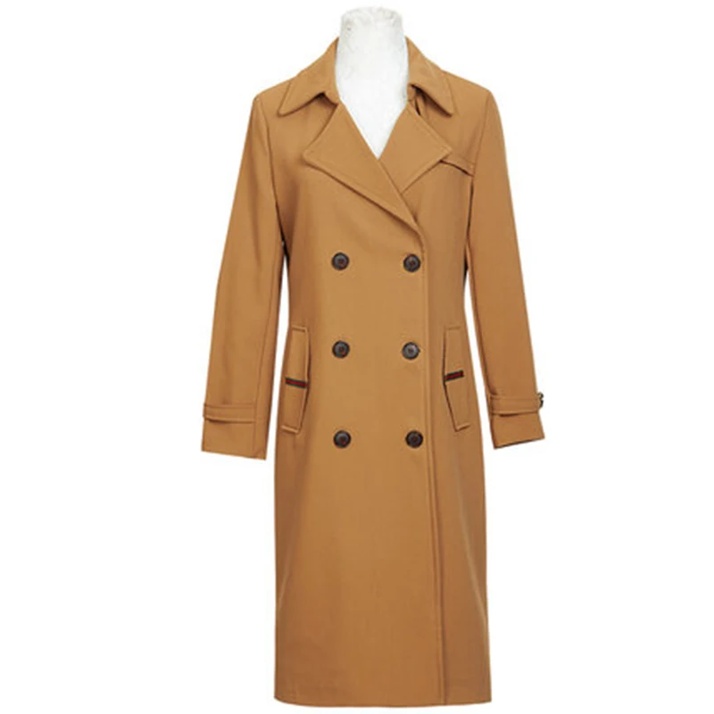 

Women Spring Autumn Trench Coat Jacket Smiddle Aged Fashion Slim Mid-Long Temperament Trench Coat Female Tops Plus Size Overcoat