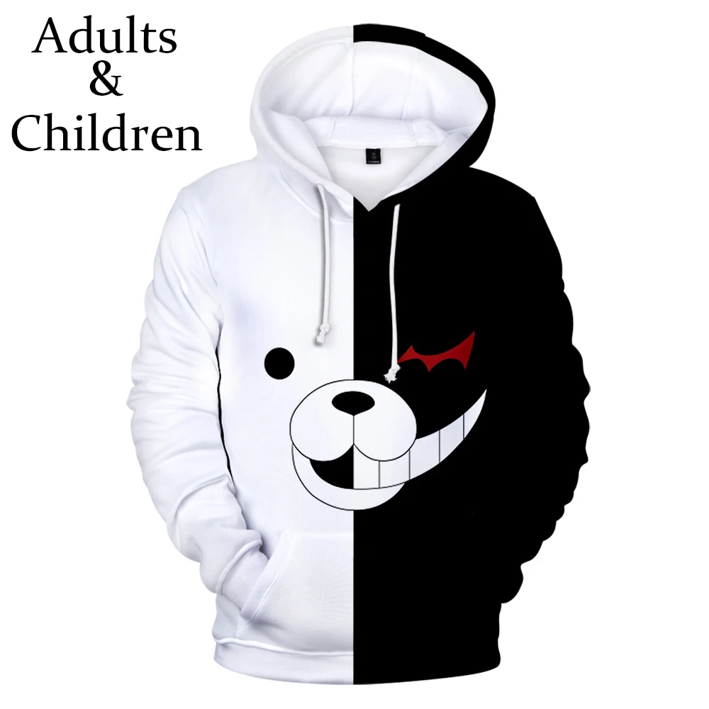 

Модная 3D Толстовка monokuma для мальчиков и девочек, популярная Толстовка для мужчин и женщин, Осень-зима, удобная толстовка, 3D Повседневный дет...