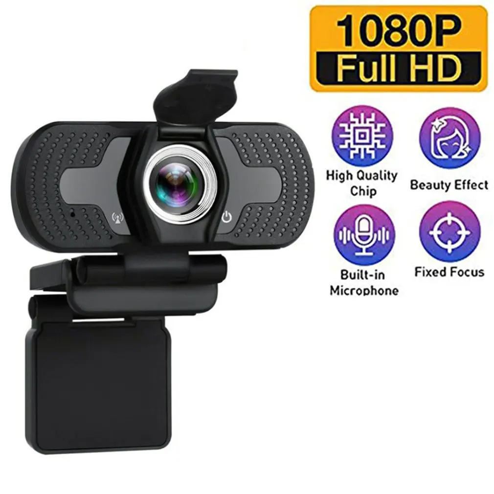

Webcame 1080P Full 4K 30FPS Wide Angle Black USB2.0 Webcam With Privacy Cover Mic Web Cam For Computer PC Conference Web Camera