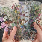 Флакон из винтажные растения хлопка и стекла с лимоном, для самостоятельного изготовления дневников и журналов, 6 шт., упаковка наклеек