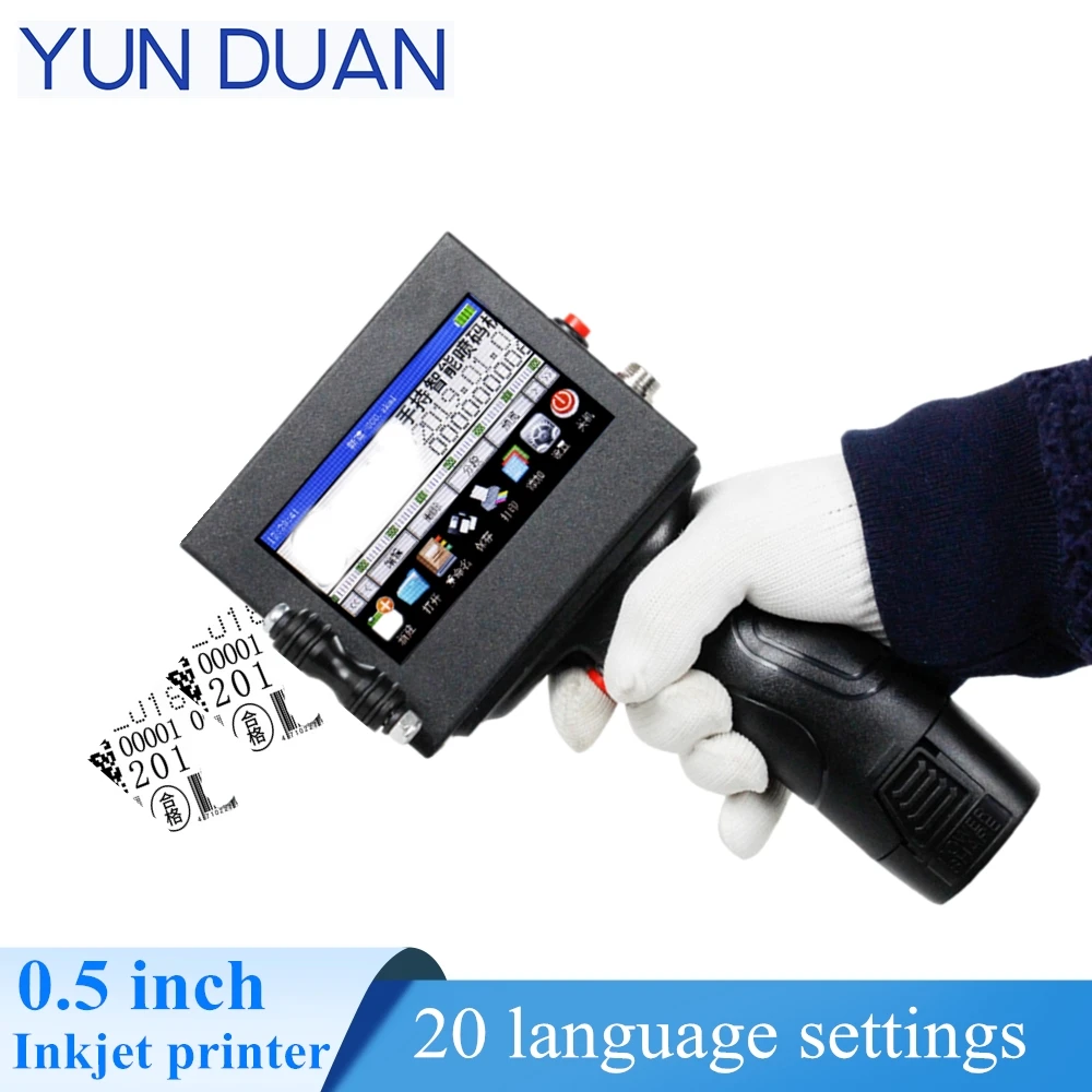 Дата/логотип/цифра принтер ручной струйный с USB импорт кода/изображение 12 7 мм