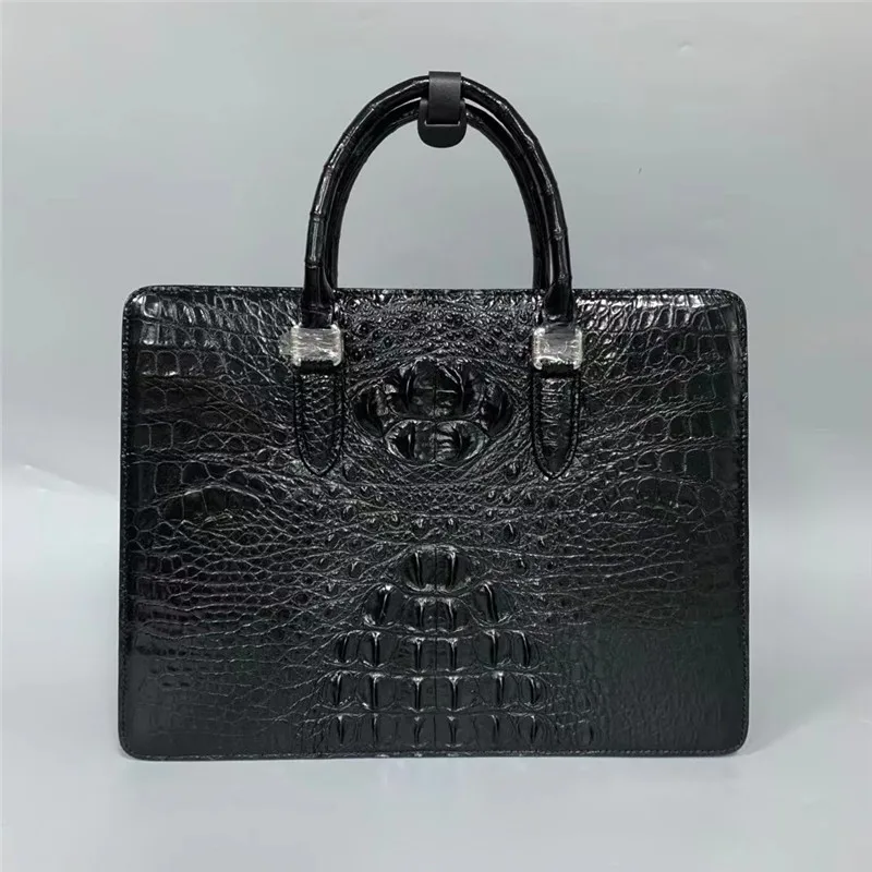 

Business Style Genuine Crocodile Skin Men's 15'' inch Laptop Briefcase Exotic Real Alligator Leather Male Large Working Handbag