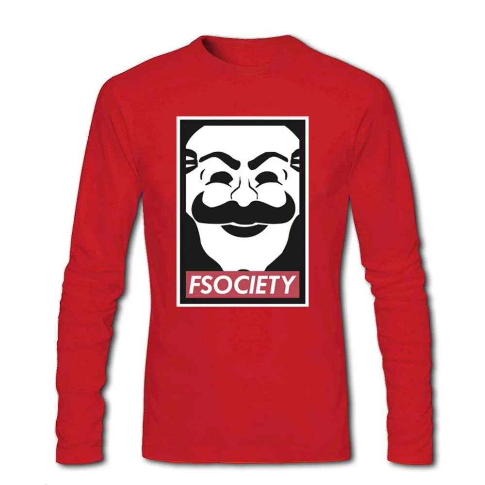 Mr Робот Fsociety футболка с анонимой маской мужские Забавные футболки длинным