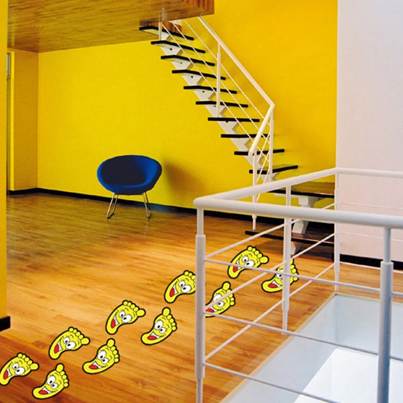 1 пара наклейки следов ног мультфильм милая форма Детская лестница детский сад