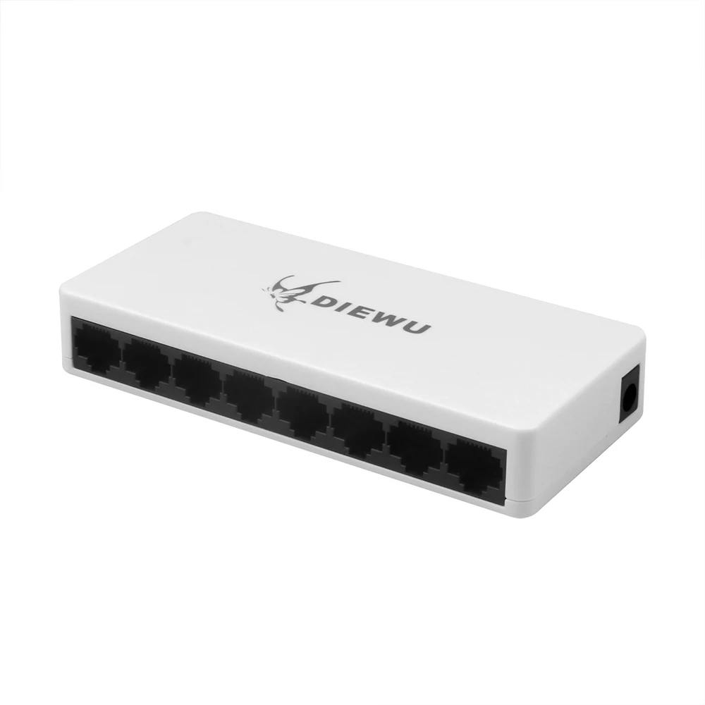 8 Порты и разъёмы Сетевой коммутатор Ethernet POE сетевой 10/100 Мбит/с Настольный
