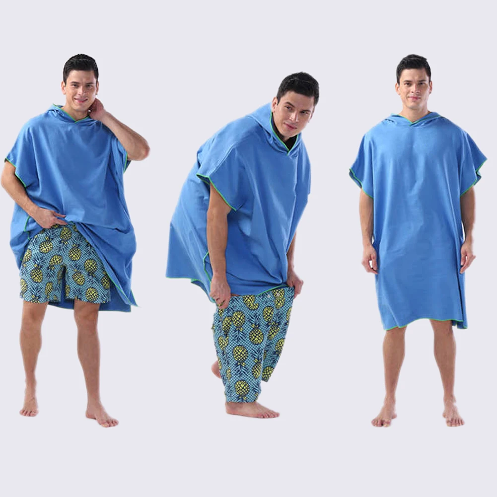Men Women Diving Suit Change Robes Poncho Quick-dry Hooded Towel Sweat-absorbent Swim Robe Summer Beach Pool Swimming #N | Спорт и