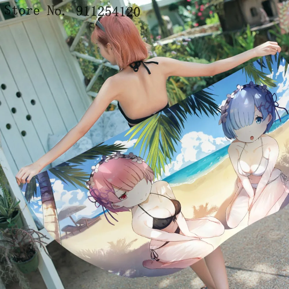 Летнее пляжное полотенце в стиле аниме женское бикини с 3D-принтом красивое