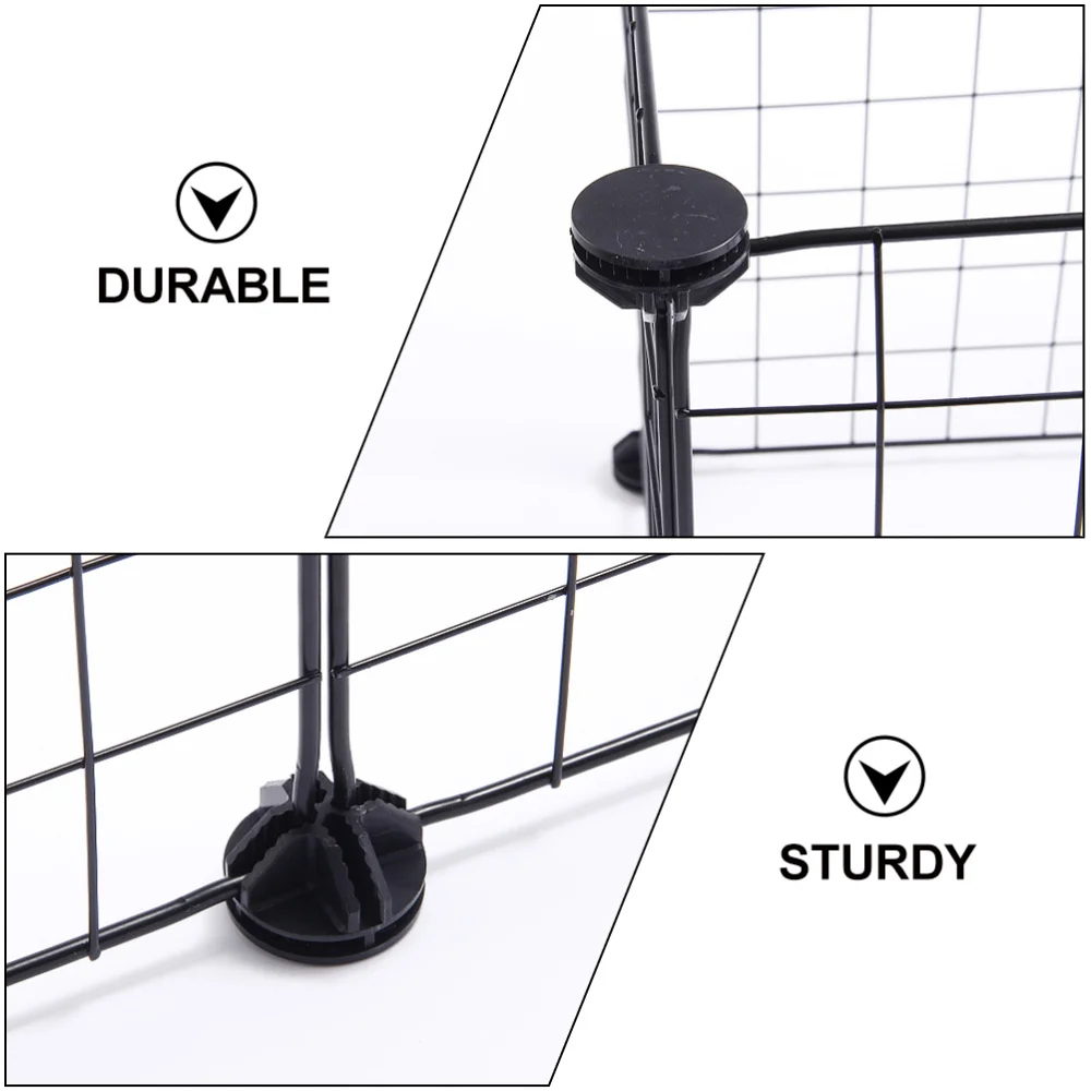 

1 Set Detachable Pet Fence Pet Isolation Fence Pet Safety Mesh House (Black)