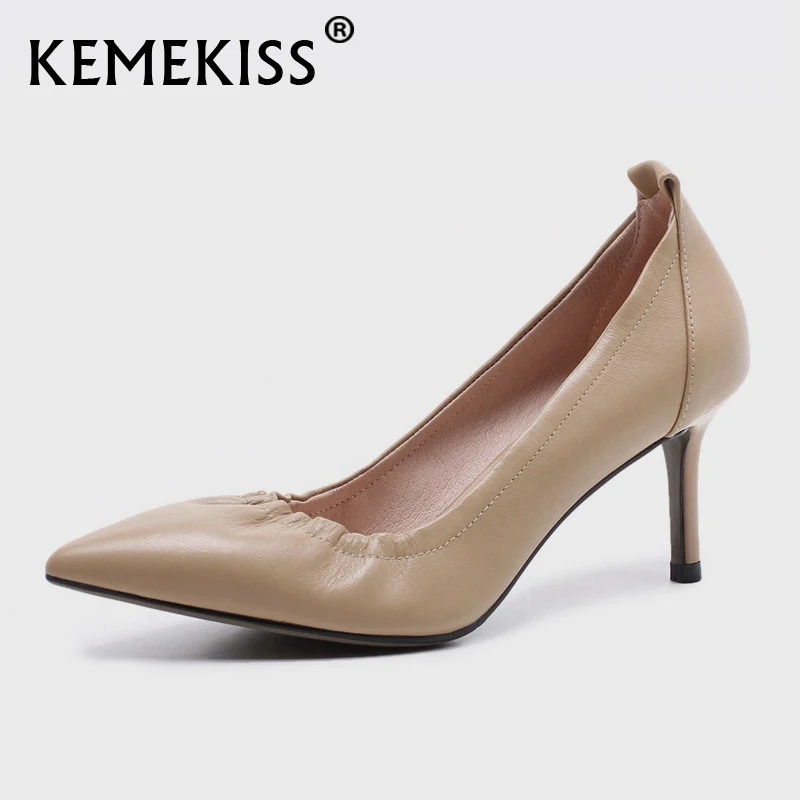 Туфли-лодочки KemeKiss женские из натуральной кожи мягкая стелька заостренный носок