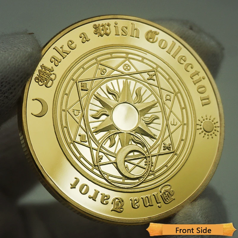 Позолоченный счастливый Таро монета художественный металлический ремесло divination