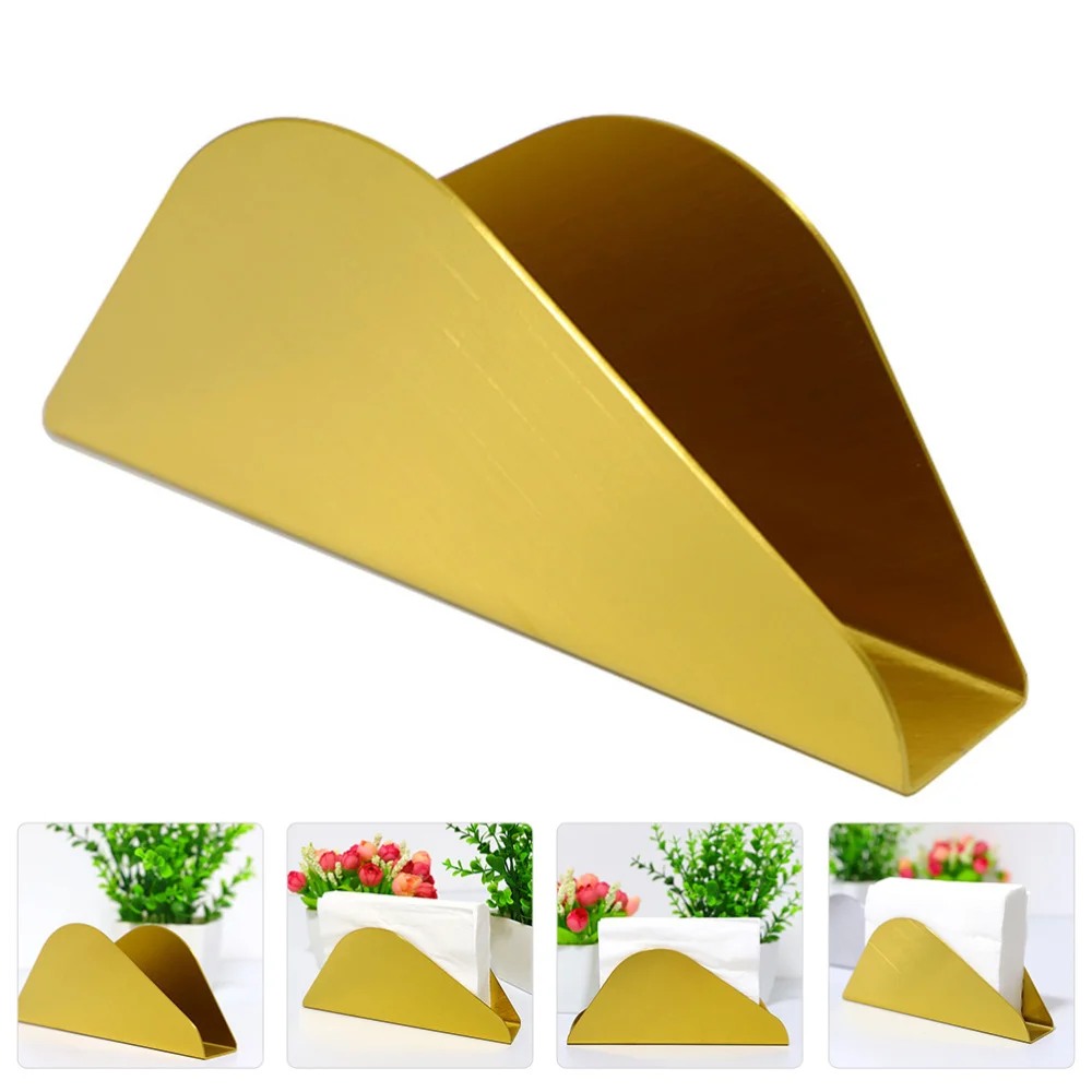 

1 Pc High-end Stylish Napkin Holder Wear-resistant Storage Rack (Golden)