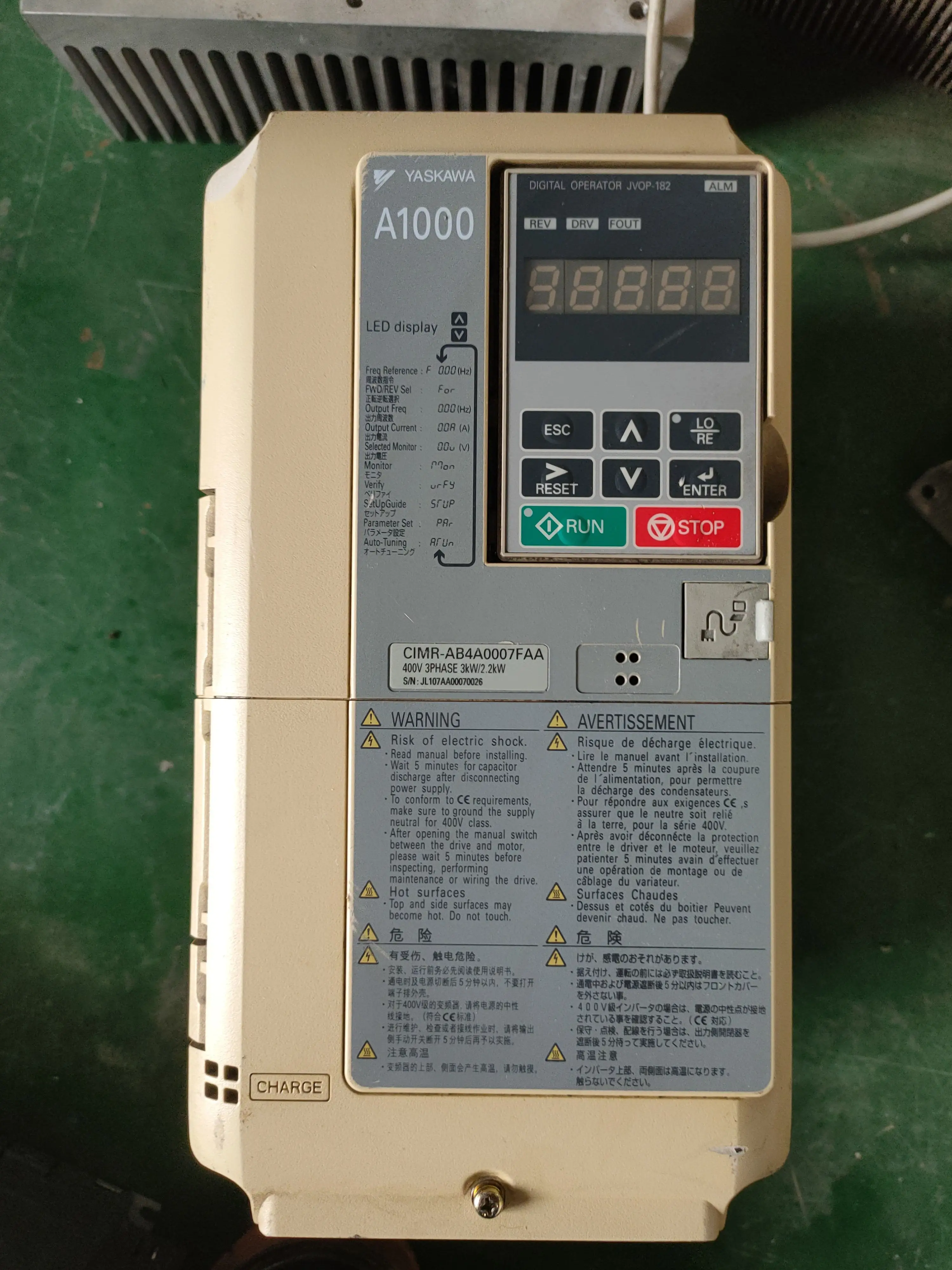 

CIMR-AB4A0007FAA 3KW/2.2KW inverter ; used one, 85 % appearance new ; 3 months warranty , freely shipping