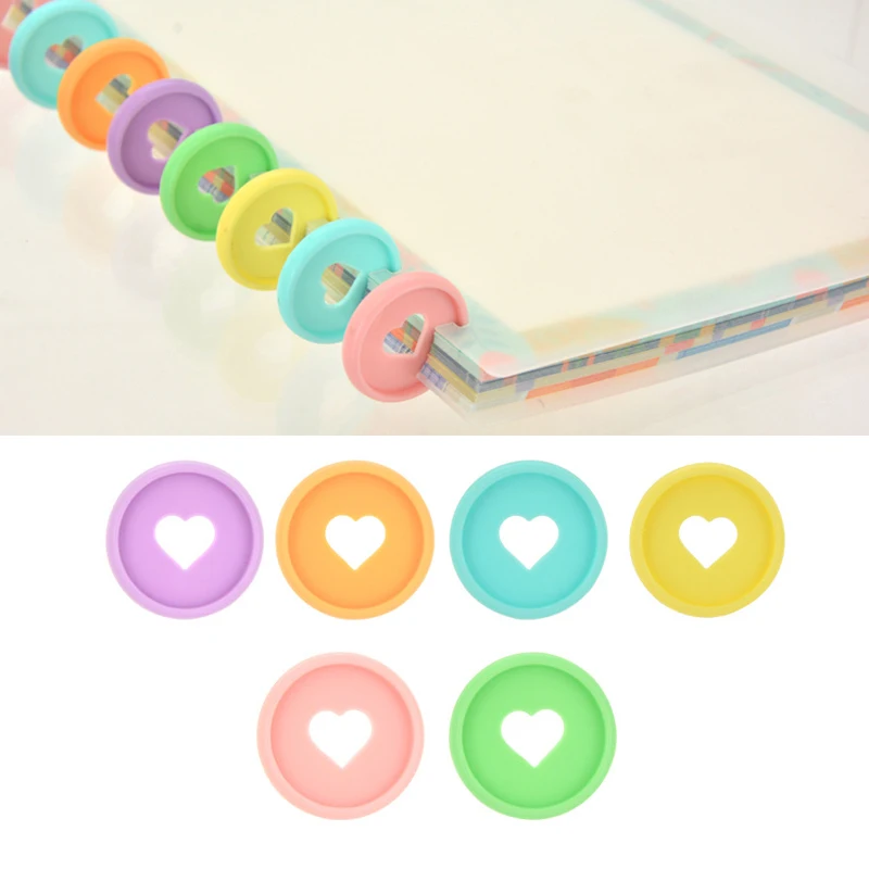 

30PCS Binding Rings Notebooks Mushroom Hole Binding Disc Planners Heart-shaped Loose-leaf Binding Accessories Office Supplies