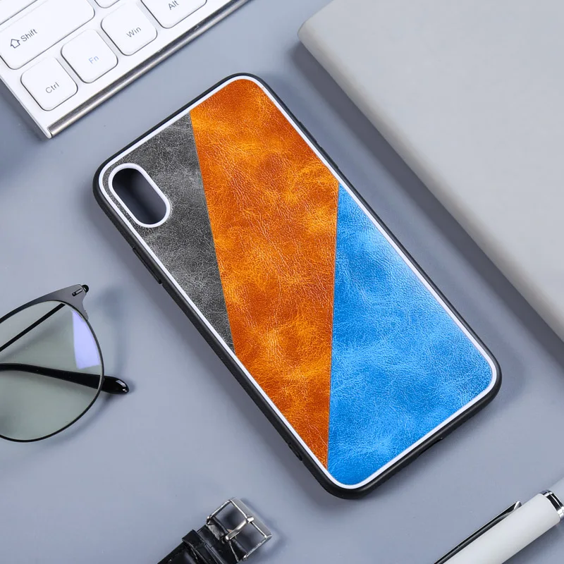 Трехцветный чехол с кристаллами для iPhone XR X XS 11 Pro Max s PC + TPU PU кожаный 6 6S 7 8 Plus задняя