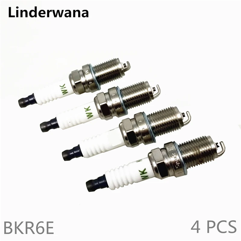 

4 PCS Nickel Alloy Spark Plug For VW GOLF MK3 2.9 2.8 VR6 1.6 GOLF MK4 2.3 V5 1.4 1.6 16V 1.6 1.8 2.0 BKR6E