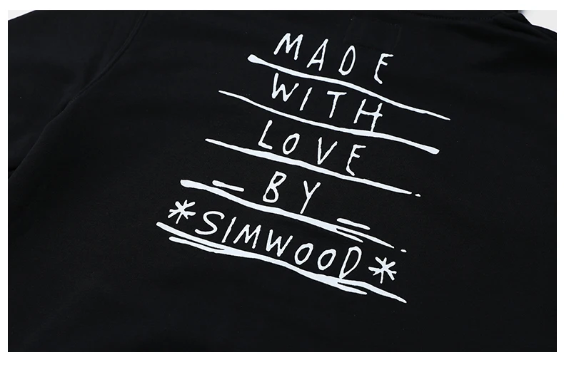 Мужское худи на молнии SIMWOOD, модный теплый свитшот с капюшоном и вышитой надписью, модель 180435 высокого качества на осень и зиму