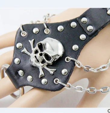 Новая женская обувь в стиле панк призрак аксессуары кожаный браслет Уникальный