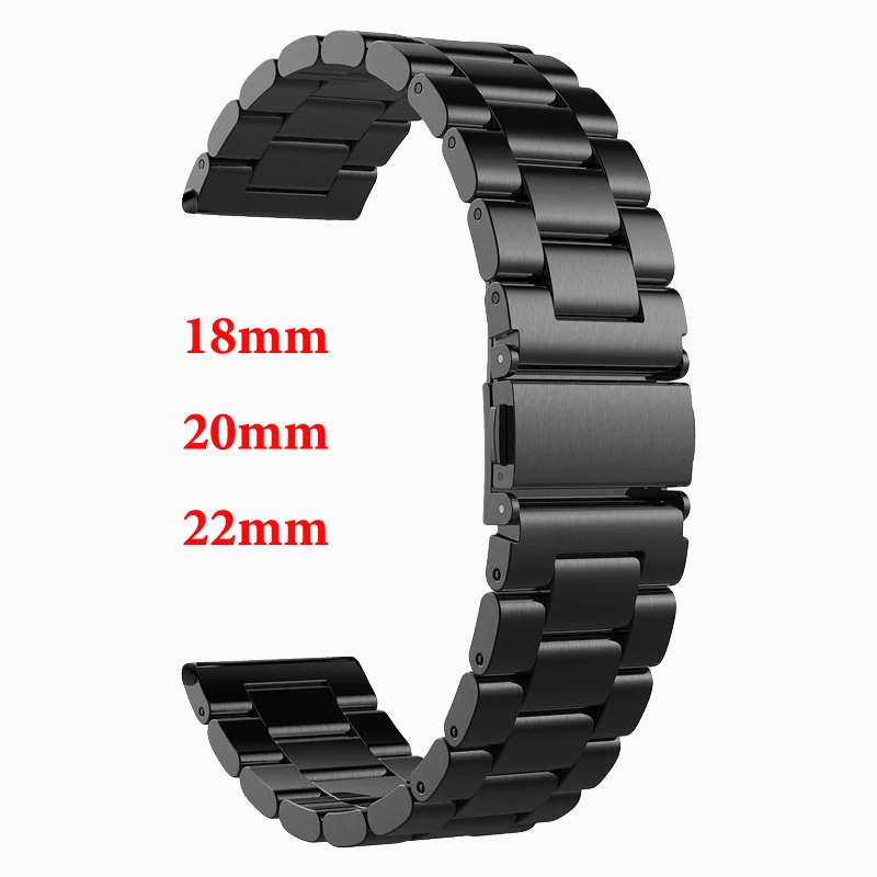 18мм 20мм 22мм Ремешок для часов из нержавеющей стали Для AMAZFIT Pace/ Amazfit Stratos Pace 2 / 2s / Умные часы GTR / GTS Amazfit Ссылка браслет для замены ремня Gear S2 для мужских женских часов