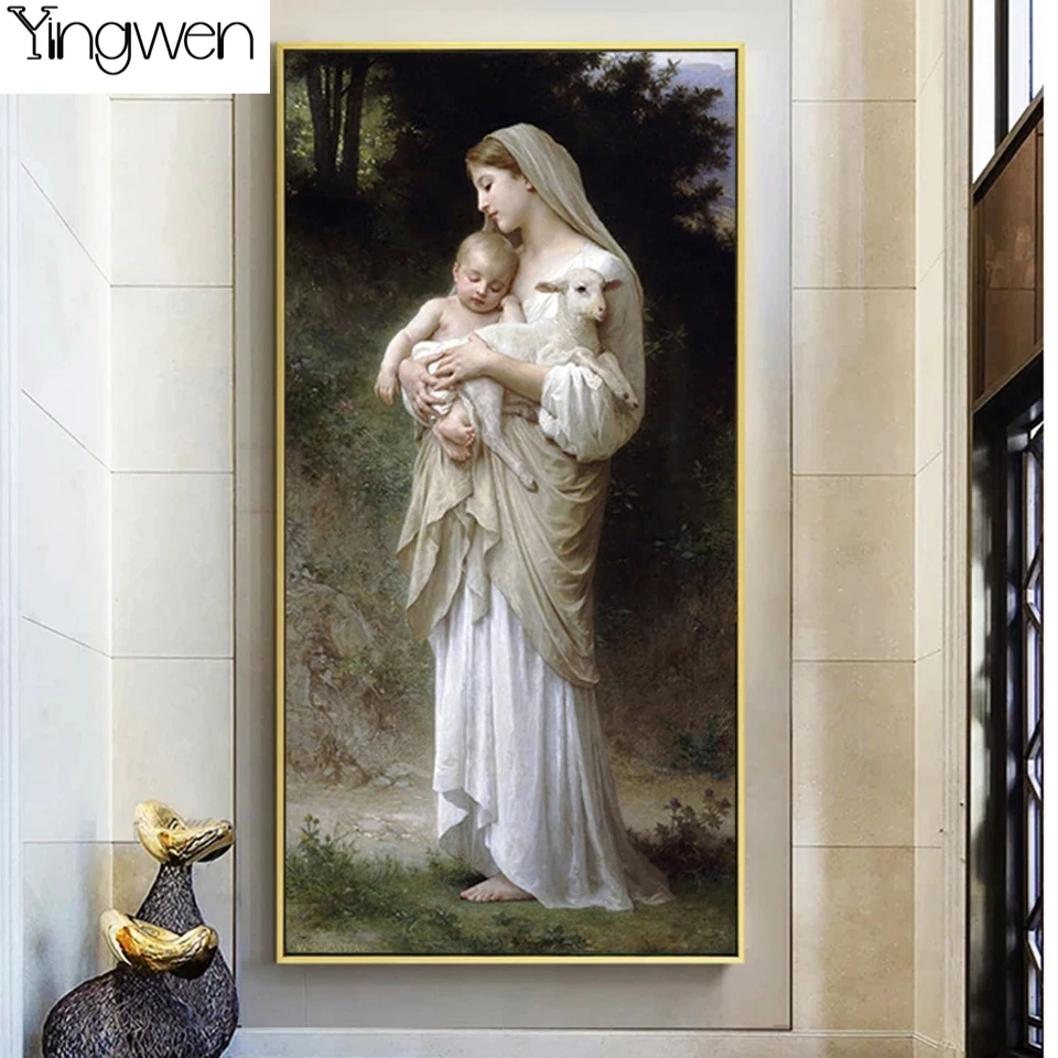 5D Diy Diamond Painting Jesus And Virgin Mary Baby Full Square Round Drill Embroidery Cross Stitch Mosaic Rhinestone Picture NEW